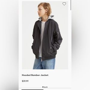 NWOT Y12-14 H&M Hooded Bomber jacket.
